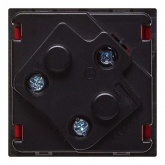 Розетка Daccord Metra45 2К+З 45° со шторками винтовой зажим 2М, красная