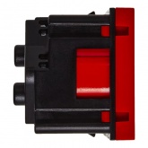 Розетка Daccord Metra45 2К+З 45° со шторками винтовой зажим 2М, красная