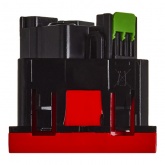 Розетка Daccord Metra45 2К+З 45° без шторок автозажим 2М, красная