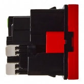 Розетка Daccord Metra45 2К+З 45° со шторками автозажим 2М, красная