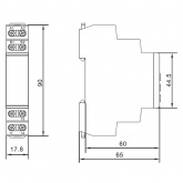 Реле контроля тока DKC DRC 0.05-0.5А 1CO 10А 24-240В AC/DC