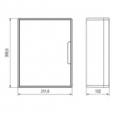 Щит настенный DKC FRAME 24 (2х12) модуля с тонированной дверцей с шиной IP40 белый
