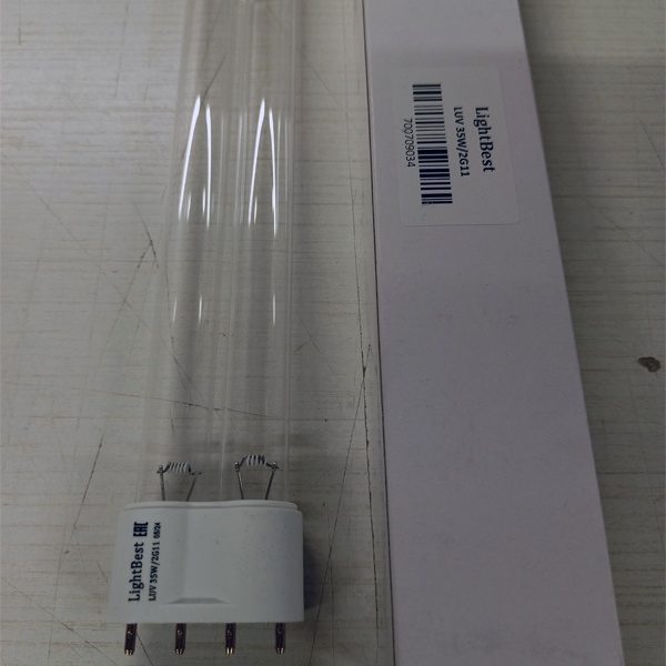Лампа бактерицидная LightBest мощностью 35 Ватт 4P 2G11 специальная безозоновая, для кварцевания, защита от вируса