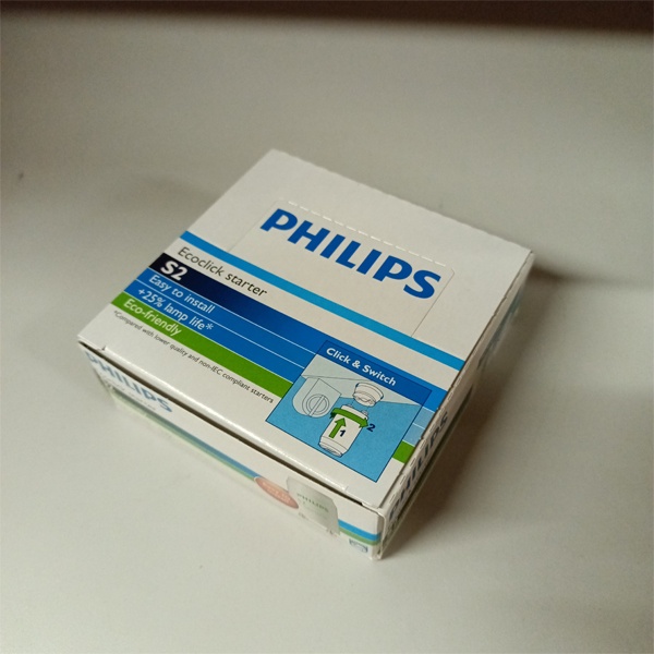 Стартер S2 компании PHILIPS для люминесцентных ламп мощностью 4-22 Ватта (упаковка 25 шт).