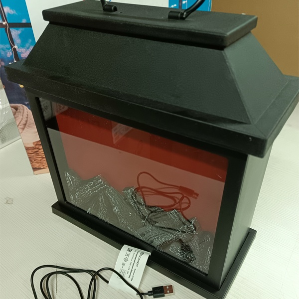 Декоративный LED камин «Авангард» с имитацией огня, динамическое свечение, питание от трёх батареек тип C или USB кабеля