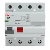 Устройство защитного отключения УЗО EKF AVERES DV 4P 25А 300мА (электромеханическое) АС (ВДТ)