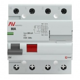 Устройство защитного отключения УЗО EKF AVERES DV 4P 80А 300мА (электромеханическое) АС (ВДТ)