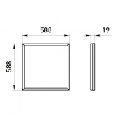Светильник светодиодный ЭРА SPO-14-38-6K-BL 38W 6500K 3600Lm IP40 матовый черный грильято 588x588x29