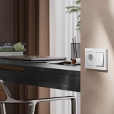 Умный одноклавишный выключатель AtlasDesign Sber & Systeme Electric 10А Zigbee L+N, белый