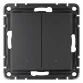 Умный двухклавишный выключатель AtlasDesign Sber & Systeme Electric 10А Zigbee L+N, карбон