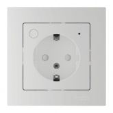 Умная розетка AtlasDesign Sber & Systeme Electric 2P+E 16А шторки Zigbee L+N, белый