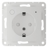 Умная розетка AtlasDesign Sber & Systeme Electric 2P+E 16А шторки Zigbee L+N, белый