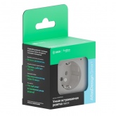 Умная розетка AtlasDesign Sber & Systeme Electric 2P+E 16А шторки Zigbee L+N, белый