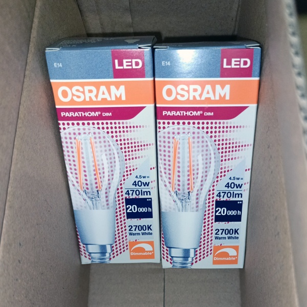 Диммируемая светодиодная лампа классической формы Осрам LED P Retrofit CLAS P 40 DIM 4.5W/827 470 lm E14 Filament