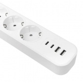 Удлинитель EKF 5х2Р+Е шторки 2USB 2,4А+2Туре-С 3А выключатель, кабель 1,5м 1,5мм2