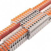 Клемма Rexant СМК 222-621D проходная 1-полюсная на DIN-рейку (1-6 мм2) серая [уп. 60шт]