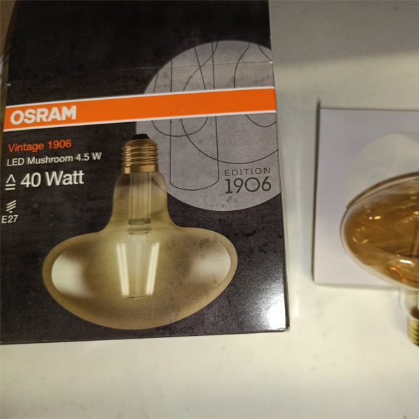 Светодиодная винтажная лампа Осрам Гриб Vintage 1906, мощностью 4,5 Ватта, теплый свет, с цоколем E27