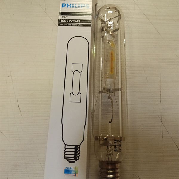 Металлогалогенная лампа Филипс HPI-T Pro 1000W 220V 8.25A 4300K 85000lm горизонтальной установки с допустимым углом наклона 20°, с цоколем E40.