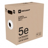 Кабель витая пара Rexant неэкранированный UTP 2PR 24AWG cat 5e CU серый [305м] (провод для интернета)