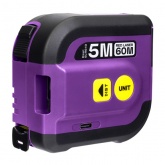 Рулетка с лазерным дальномером Ermenrich Reel SLR640, длина 5м, лазер до 60м, фиолетовый