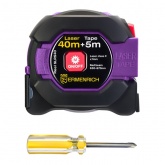 Рулетка с лазерным дальномером Ermenrich Reel SLR540, длина 5м, красный лазер до 40м, фиолетовый