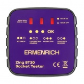Тестер розеток Ermenrich Zing ST30, 230 В фиолетовый