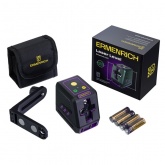 Лазерный уровень Ermenrich BASE LT40, 2 линии, цвет лазера зеленый, диапазон до 30 м, фиолетовый