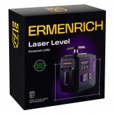 Лазерный уровень Ermenrich PLUS LN30, 5 линий, цвет лазера зеленый, диапазон до 30 м, фиолетовый
