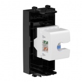 Розетка компьютерная DKC Avanti RJ-45 модульная кат.5е 1 модуль без шторок черный квадрат