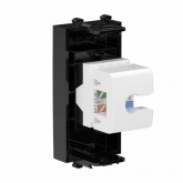 Розетка компьютерная DKC Avanti RJ-45 модульная кат.6 1 модуль без шторок черный квадрат