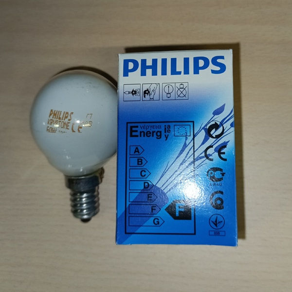 Обычная вольфрамовая лампа формы шарик мощностью 60 Вт с цоколем Е14 миньон общего назначения