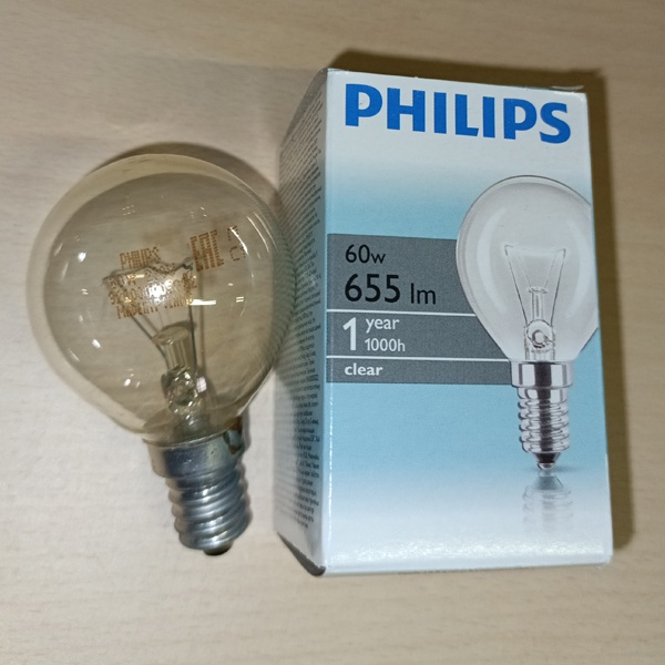 Обычная вольфрамовая лампа формы шарик мощностью 60 Вт с цоколем Е14 миньон общего назначения