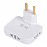 Разветвитель на 3 розетки ЭРА SPF-3-FL 10А белый