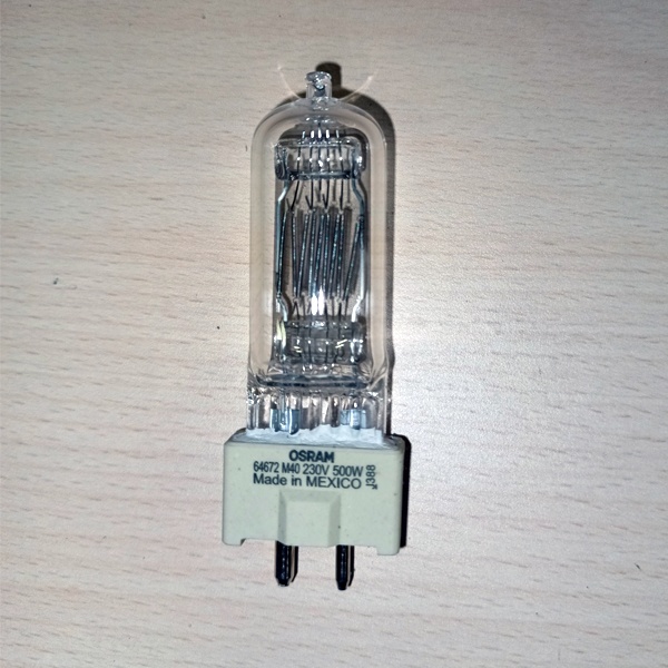 Галогенная студийная лампа Осрам 64672 M/40 для освещения сцен, мощностью 500 Ватт, с цоколем GY9.5