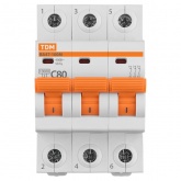 Выключатель автоматический TDM ВА47-100М 3Р  С80А 10кА 3 модуля