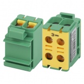 Клеммы силовые вводные КСВ ЭРА NO-224-139 двойная (KE66.3) 6-50 мм2 PE желтая/зеленая