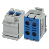 Клеммы силовые вводные КСВ ЭРА NO-224-138 двойная (KE66.2) 6-50 мм2 N синяя