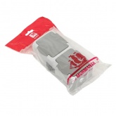 Розетка двойная EKF Мурманск 16А с заземлением с защитными шторками и крышкой IP54 серый