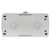 Блок розетка с заземлением и крышкой + двухклавишный выключатель EKF Мурманск IP54 серый