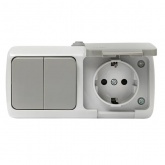 Выключатель одноклавишный EKF Мурманск 10А IP54 серый