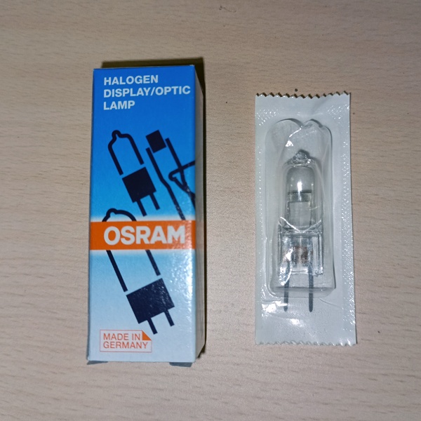 Низковольтная галогенная лампочка Осрам без отражателя мощностью 150 Ватт с цоколем G6,35