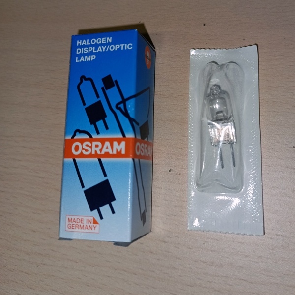 Низковольтная галогенная лампочка Осрам без отражателя мощностью 20 Ватт с цоколем G4