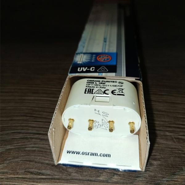 Лампа бактерицидная HNS L 18W 4P 2G11 Осрам специальная безозоновая, для кварцевания, защита от вируса