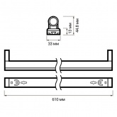 Светильник светодиодный накладной Jazzway PPO-T8 под лампу LED T8/G13 230V IP20 610x33x45x13mm