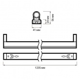 Светильник светодиодный накладной Jazzway PPO-T8 под лампу LED T8/G13 230V IP20 1220x33x45x13mm