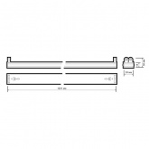 Светильник светодиодный накладной JazzWay PPO-T8 под 2 лампы LED T8/G13 230V IP20 1231x33x50x18mm