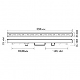 Светильник светодиодный фасадный JazzWay PWW 500 12W 3000K 85-265V 15° 1200Lm  IP67 500x44x26mm