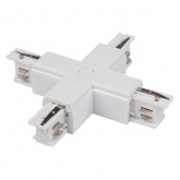 Коннектор для трехфазного шинопровода JazzWay 3P PTR CX-WH X-образный белый