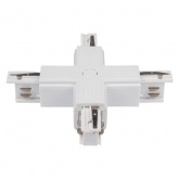 Коннектор для трехфазного шинопровода JazzWay 3P PTR CX-WH X-образный белый