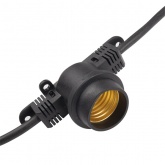 Гирлянда уличная Белт-лайт JazzWay PBL-S40/L24+1.5 Black 40 ламп E27 24м, шнур 1.5м IP65